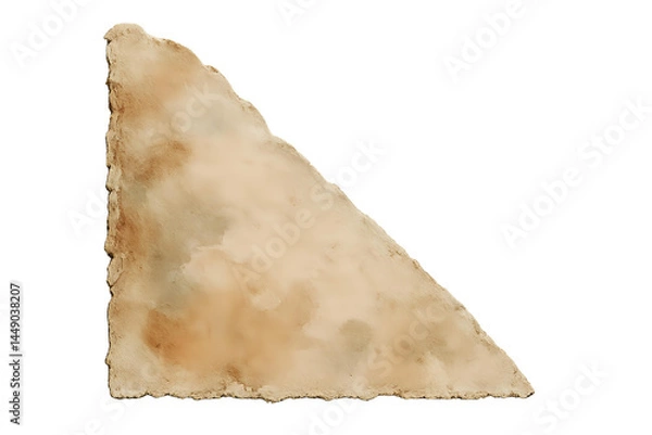 Obraz Torn paper corner with light watercolor stains, transparent background, isolated