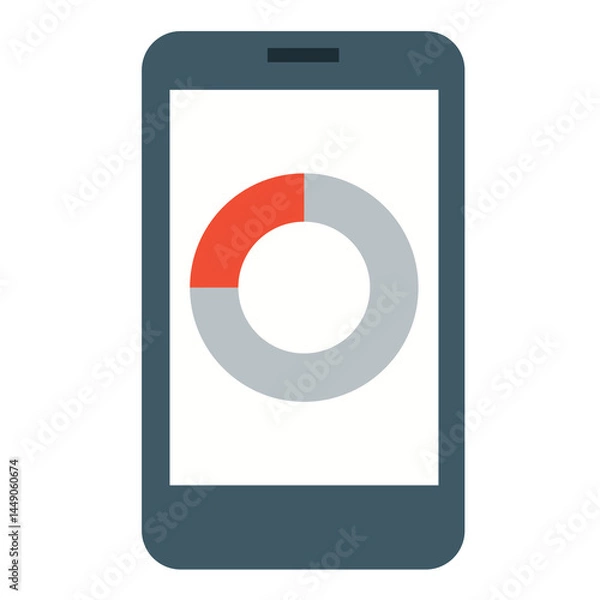 Fototapeta Android mobile phone illustration. Front view of a android phone isolated on white background