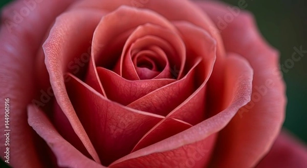 Fototapeta Crimson bloom unfolding petals of a rose