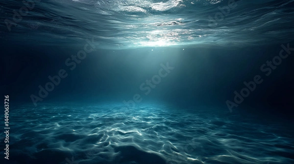 Obraz underwater scene with rays of light and sun. Generative AI