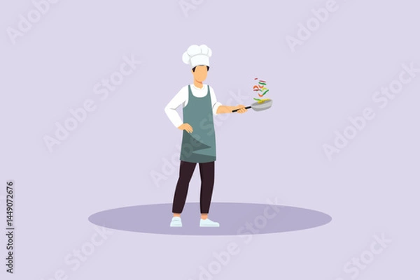 Obraz Chef activity Concept. Colored flat vector illustration isolated