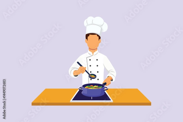Obraz Chef activity Concept. Colored flat vector illustration isolated
