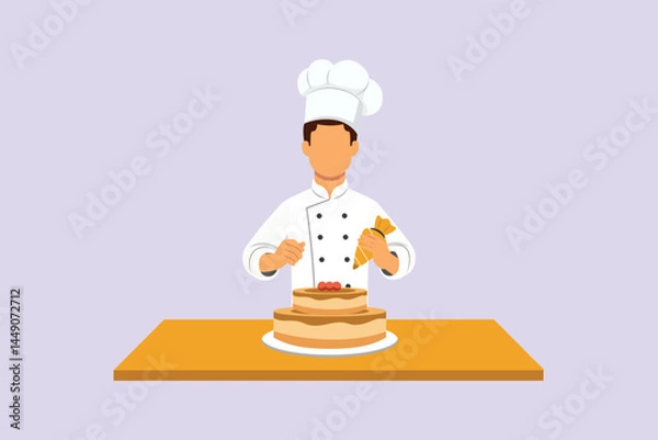 Obraz Chef activity Concept. Colored flat vector illustration isolated