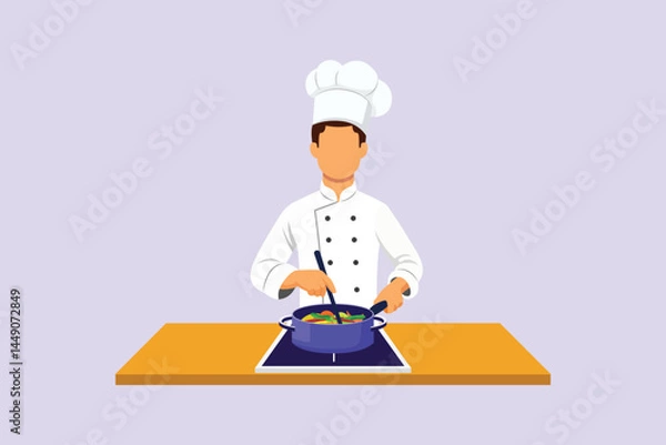 Obraz Chef activity Concept. Colored flat vector illustration isolated