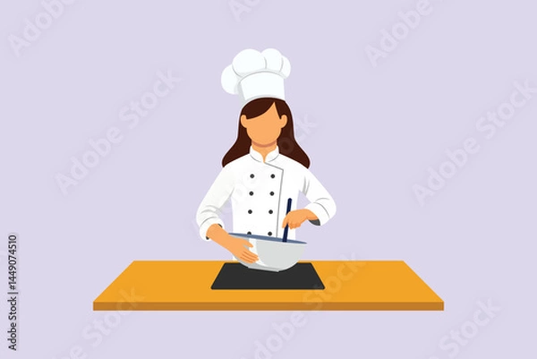 Fototapeta Chef activity Concept. Colored flat vector illustration isolated