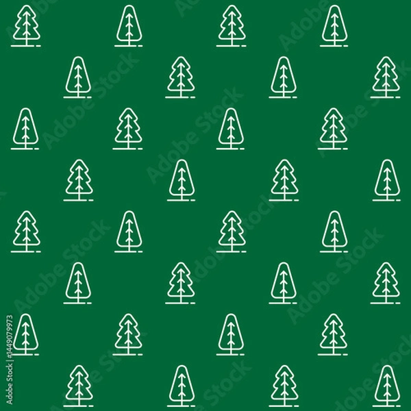 Fototapeta Pine Trees Vector Seamless Pattern