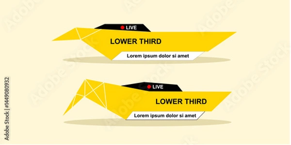 Obraz Graphic set of lower third concept design. Icon headline bar broadcasting television element. Vector illustration.