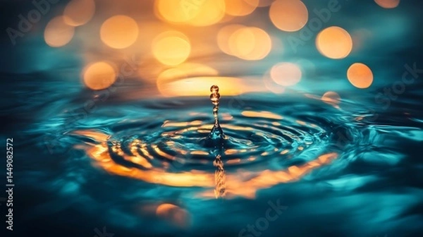 Fototapeta Water drop impact ripples