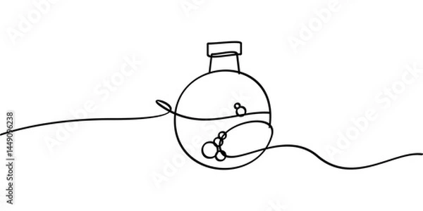 Obraz continuous line drawing of laboratory beaker symbol. abstract line art illustration