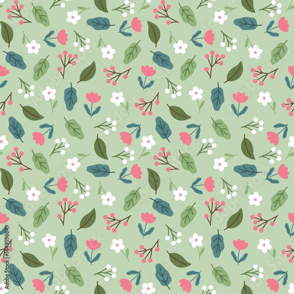 Fototapeta seamless pattern with leaves