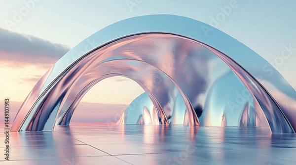 Obraz Futuristic Metallic Structure
未来的な金属アーチ構造