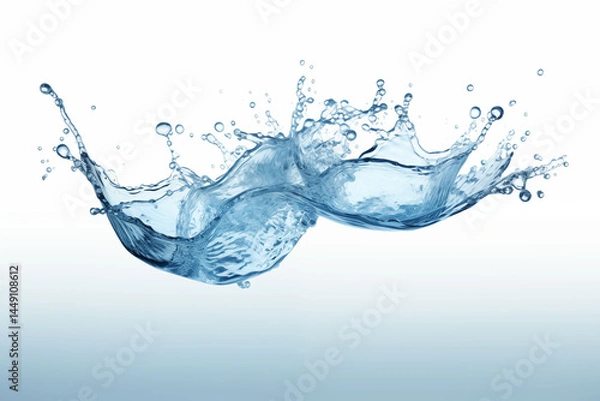 Fototapeta Splashing water on white background