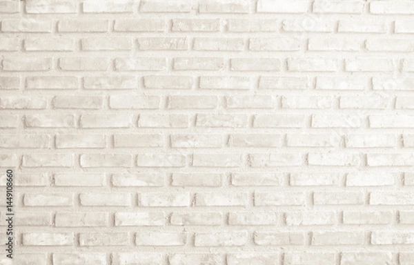Obraz Detail of modern cream brick wall background photo. Brown light brick wall texture background for stone tile block painted in yellow light color wallpaper modern interior and exterior backdrop design.