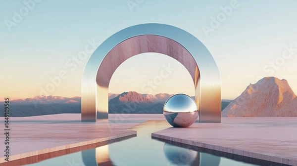 Obraz Futuristic Metallic Structure
未来的な金属アーチ構造