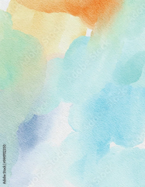 Fototapeta Abstract colorful watercolor background, Abstract blue and yellow watercolor background, Abstract paint gradient, Beautiful blue Watercolor Background, blue watercolour paper texture background