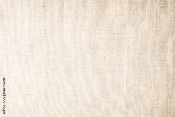 Obraz Brown sackcloth woven texture background in natural pattern. Jute hessian burlap, linen background in light beige cream color blank. Weaving canvas fiber line cotton cloth textured as organic.