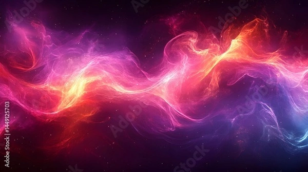 Obraz Vivid nebula abstraction featuring vibrant pinks, oranges, and cosmic dust