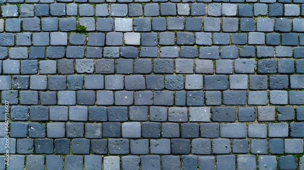 Fototapeta Gray Cobblestone Pavement Texture