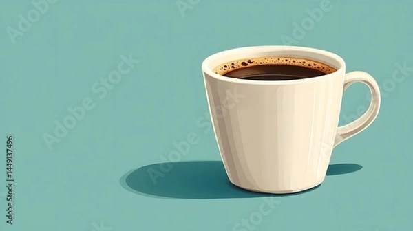 Obraz Invigorating coffee art, a simple cup brimming with flavor and bright freshness