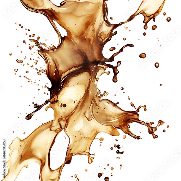 Obraz Realistic and artistic illustrations of coffee beans, brewing equipment, coffee cups, baristas, coffee farms, roasting processes, and café scenes