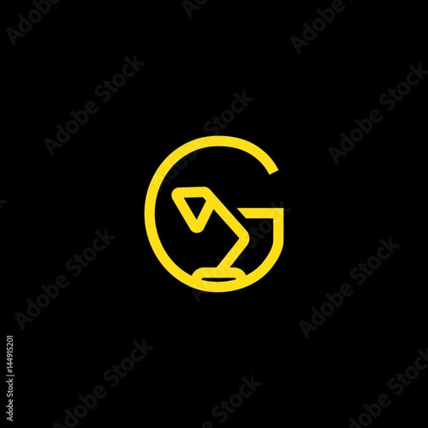 Fototapeta G initials unique logo desk lamp yellow