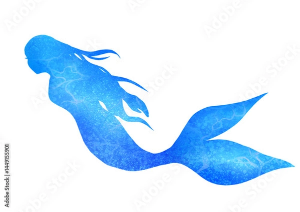 Fototapeta 綺麗な人魚のシルエット素材