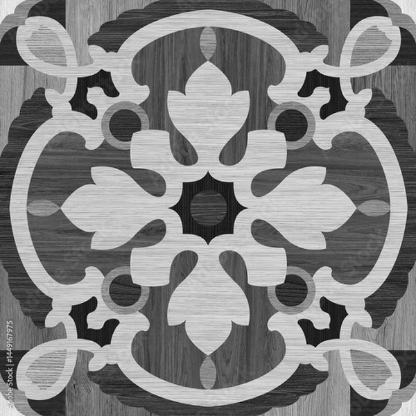Obraz Seamless barber shop grey pattern illustration colorful texture of wood use as natural background.