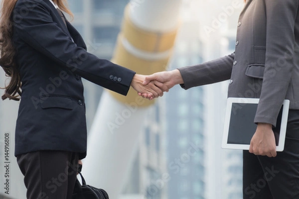 Fototapeta Co-Business and Co-worker partners Successful businessman shaking hands Concept
