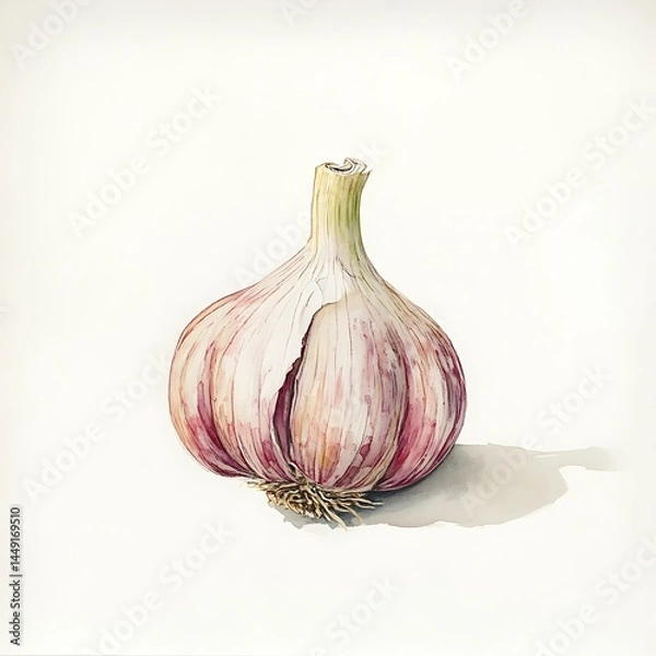 Obraz Garlic bulb isolated on white background