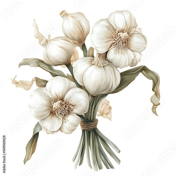 Obraz Garlic bulb isolated on white background