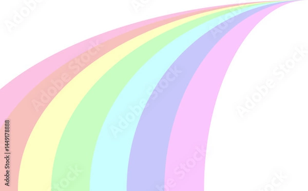 Fototapeta パステルカラーのシンプルな虹のイラスト