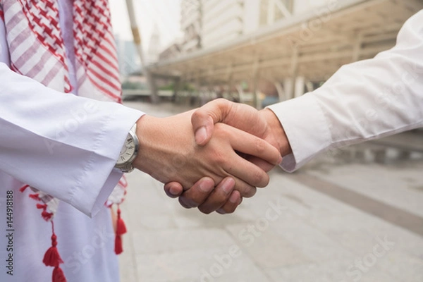 Fototapeta Co-Business and Co-worker partners Successful businessman shaking hands Concept