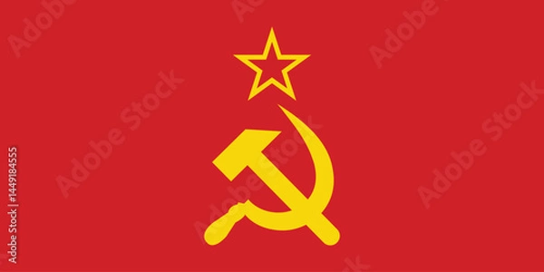 Fototapeta Soviet Union Flag Icon, Red and Gold Symbol. Flag of the USSR. Symbol of Communism.