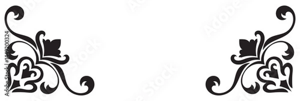 Fototapeta Corner decoration elements, vintage corner pattern, abstract lines