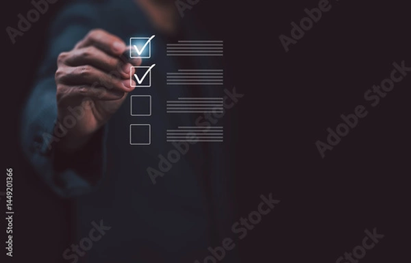 Obraz The technology business quality audit checklist uses an online concept with a document format and a controllable safety survey.	

