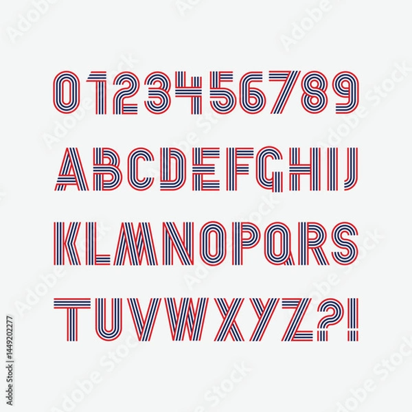 Obraz Striped Retro Jersey Font Bold Display Typeface for Sports And Posters.