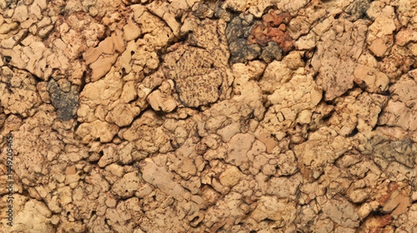 Fototapeta Close-up view of cork material, showing texture of natural cork bark