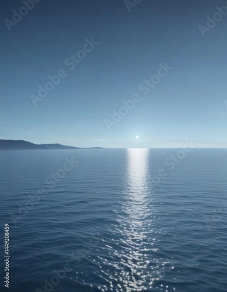 Obraz Gentle blue gradient, abstract, evokes calm sea, peaceful mood ,  calm,  digital