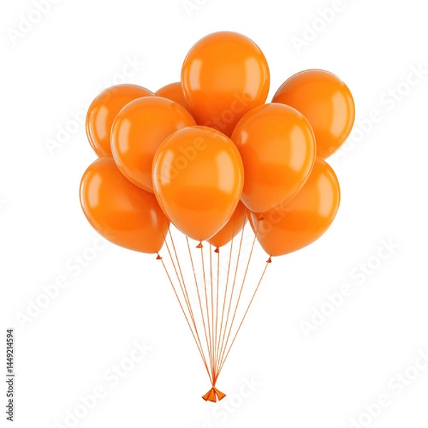 Fototapeta Bright Orange Balloons for Festive Celebrations