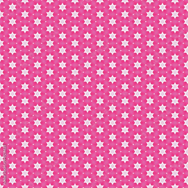 Obraz Pink White Star Pattern Seamless Texture Background Design Elegant Festive Cute Stars Style Sweet   