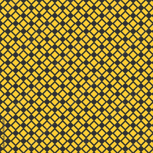 Obraz Abstract Geometric Seamless Pattern Yellow Black Squares Modern Design Background Texture Art Grid  