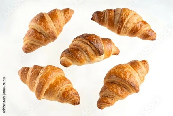 Obraz Freshly Baked Croissants with Golden, Crispy Layers