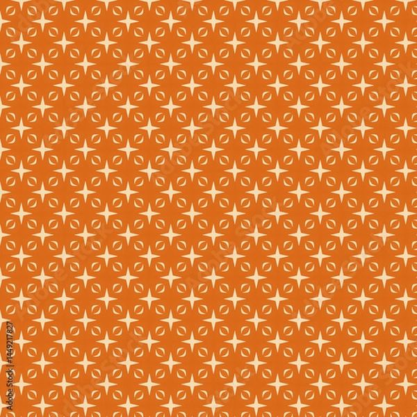 Obraz Seamless Orange Pattern Geometric Star Design Background Texture Repeat Elegant Modern Style art    