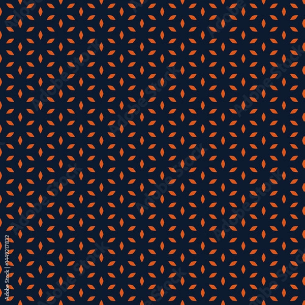Obraz Seamless Geometric Pattern Design Orange Navy Blue Elegant Modern Textile Fabric Print Background   