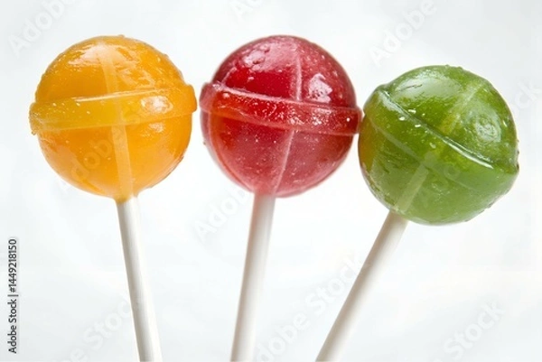 Fototapeta Colorful Lollipops on White Background