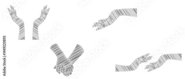 Obraz hand scribble illustration style vector with transparent background .eps10