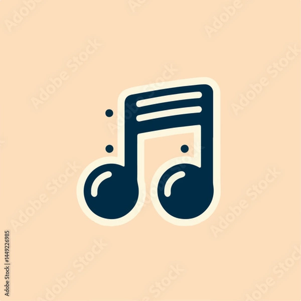 Fototapeta Musical note icon vector illustration