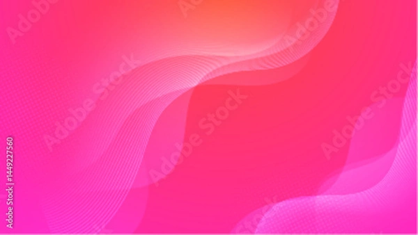 Fototapeta Pink and orange abstract background with wavy lines. Suitable for digital designs, social media posts, website headers, and artistic projects.