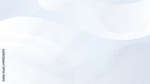 Obraz Simple abstract background with white lines and curves on a light blue background. Suitable for tech, science, modern design projects.