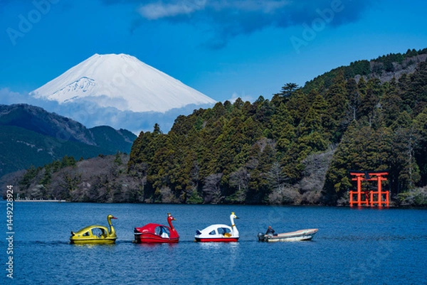 Obraz 富士山と湖 fujisan lake